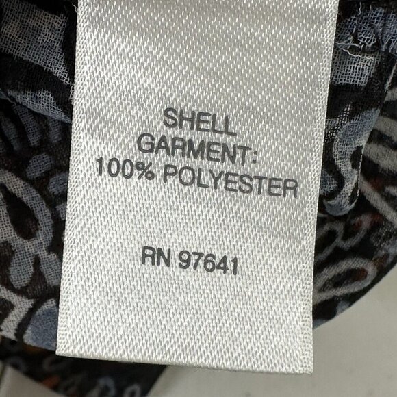 J Jill Sheer Mini Dress Sz Mp Geometric Black 3/4 Sleeve V Neck Cover Up Beachy - Picture 9 of 12